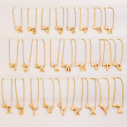 🔥Kerstuitverkoop 50% KORTING!!🔥Kleine initialen kettingen Gouden hartje Letter A-Z
