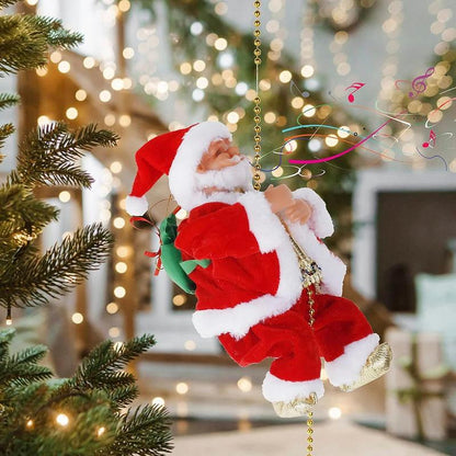 🎁Early Christmas Hot Sale 50% OFF🎅Electric Fireplace Climbing Santa Claus Musical Toys