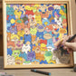 🐱Houten fotolijst in de vorm van een puzzel met een kat, om zelf te beschilderen