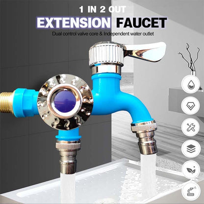 🔥 Dagaanbieding ! ✨ Vorstbestendige Dubbele Kraan - POM+Brons Kern, Universele Aansluiting, Vorst- en Hittebestendig ❄️🔧