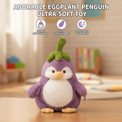 Adorable Eggplant Penguin Ultra-Soft Toy