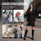 Button-Front Pleated Mini Blazer Dress