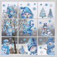 ✨ Christmas-Themed Glittering Window Stickers 9 PCS Set