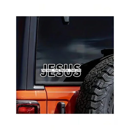 💥LAATSTE DAG UITVERKOOP 50% KORTING💥Jezus - De Weg, De Waarheid, Het Leven Christelijke vinyl sticker voor op de auto