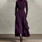 🎅 Kerst uitverkoop – 58% korting! 🎉 Elegante Asymmetrische Maxijurk met Hoge Kraag voor Dames 💜👗