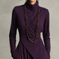🎅 Kerst uitverkoop – 58% korting! 🎉 Elegante Asymmetrische Maxijurk met Hoge Kraag voor Dames 💜👗