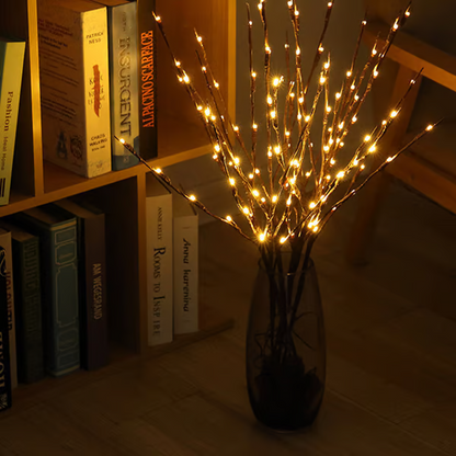 🌿 KOOP 2, KRIJG 3! ✨ LED-SLINGER "WILGENTAK" - 5 knipperende standen & werkt op batterijen, etherische decoratie voor slaapkamer en feesten, eenvoudige draadloze installatie 🌙