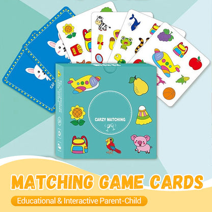 Educatieve en interactieve spelkaarten voor het matchen van ouders en kindere