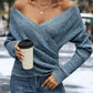Elegante casual gebreide top met V-hals voor dame
