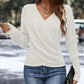 Elegante casual gebreide top met V-hals voor dame