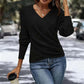 Elegante casual gebreide top met V-hals voor dame