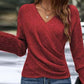 Elegante casual gebreide top met V-hals voor dame