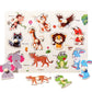 Leuke en leerzame houten puzzel met pinnen voor peuter