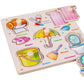 Leuke en leerzame houten puzzel met pinnen voor peuter