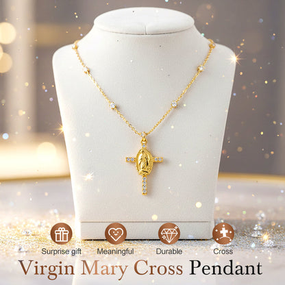 🎄✨Kerstmis tijdelijke aanbieding🎁Elegante Maria-kruishanger met strass-steentjes