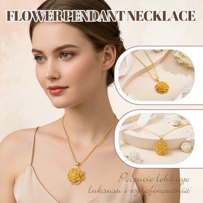Elegante gouden bloemenhanger kettin