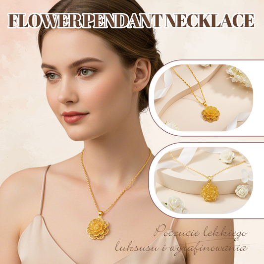 Elegante gouden bloemenhanger kettin