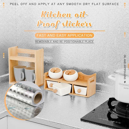 🛡️ 50% OFF! 🍳Self‑Adhesive Kitchen Stickers – Protects cabinets & counters from grease & stains. Cut to fit, removable. A kitchen lifesaver! 🌟✅