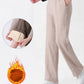 Dameswinterbroek met hoge taille, elastische tailleband en rechte pijpen