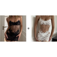 Sexy doorzichtige mesh jurk met geborduurd kant