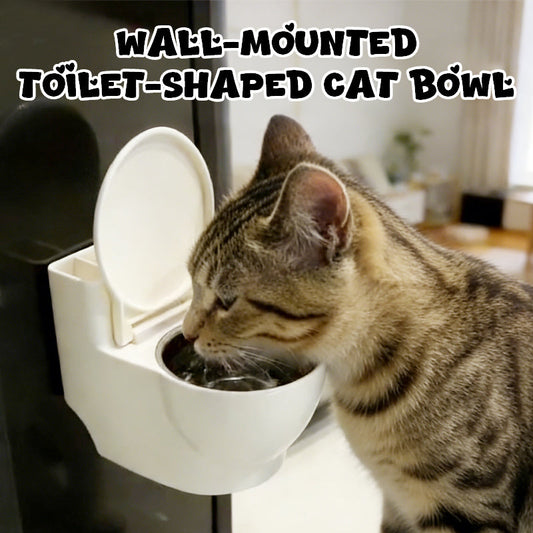 Wandmontage Kattenvoerbak in Toilet Vorm