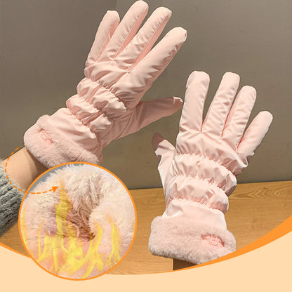 Warme pluche handschoenen met touchscreen-vinger