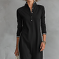 Minimalistische jurk met button-down kraag en contrasterende ran