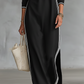 Minimalistische jurk met button-down kraag en contrasterende ran
