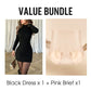 Dames gebreide geribbelde bodycon mini-jurk
