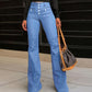 Modieuze hoge taille flared jeans voor dames