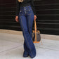 Modieuze hoge taille flared jeans voor dames