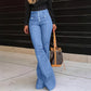 Modieuze hoge taille flared jeans voor dames