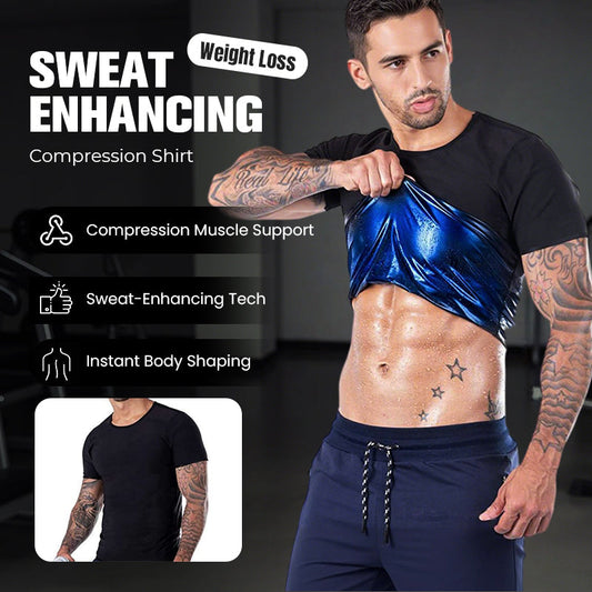 Compressieshirt voor mannen dat het zweten bevordert en helpt bij het afvalle
