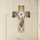 Retro wanddecoratie met Jezus Christus-kruis