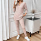 Tweedelige casual set met V-hals top en broek
