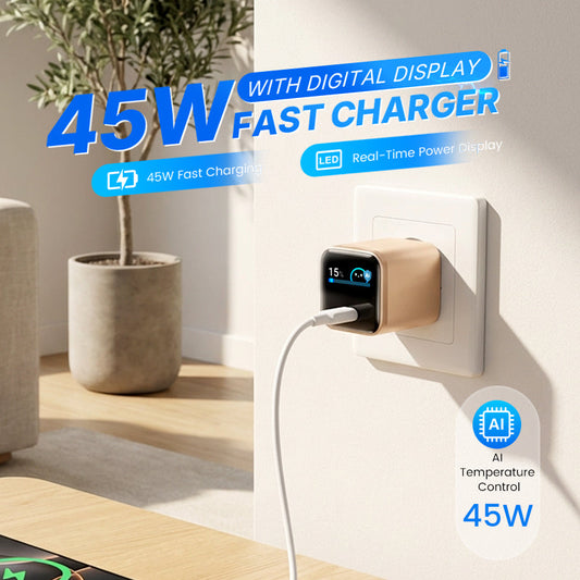 45 W snellader met digitaal displa