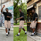 Sportshorts met trekkoord in de taille en gestreepte zoom