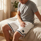 Sportshorts met trekkoord in de taille en gestreepte zoom