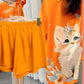 Cute Cat Print Breathable Dress