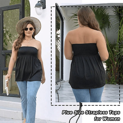 Sexy strapless top met ruches voor dame