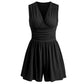 👗Women's Sleeveless V-Neck Ruched Waist Romper