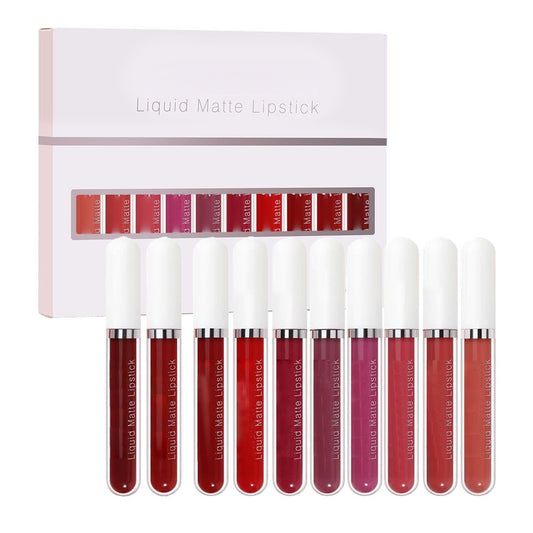 10 stuks matte waterdichte langhoudende lipgloss set