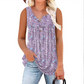 Women's Printed Button Sleeveless Top