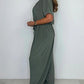 Effen gekleurde jumpsuit met V-hals en losse taille