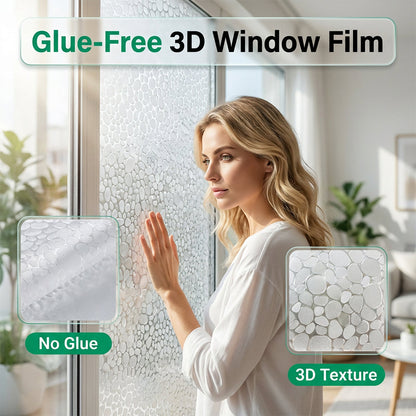 3D-raamfolie met statische hechting