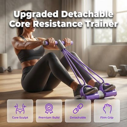 4-Tube Pedal Resistance Band for Home Workout
