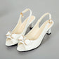 ✨Elegante dames sandalen met strass-strik, middenhak en verstelbaar bandje💃