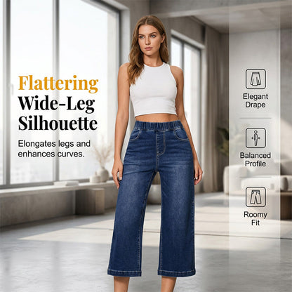 🥳ZOMER-UITVERKOOP🥳💞MEER DAN 50.000 VERKOCHT!💥50% KORTING! 🔥Damesjeans met wijde pijpen en korte lengte, zonder rits