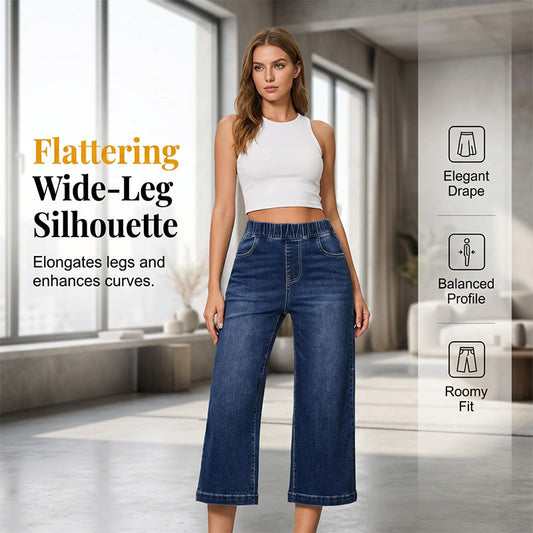 🥳ZOMER-UITVERKOOP🥳💞MEER DAN 50.000 VERKOCHT!💥50% KORTING! 🔥Damesjeans met wijde pijpen en korte lengte, zonder rits