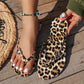🐆🩴Leopardprint slippers met hartbedel